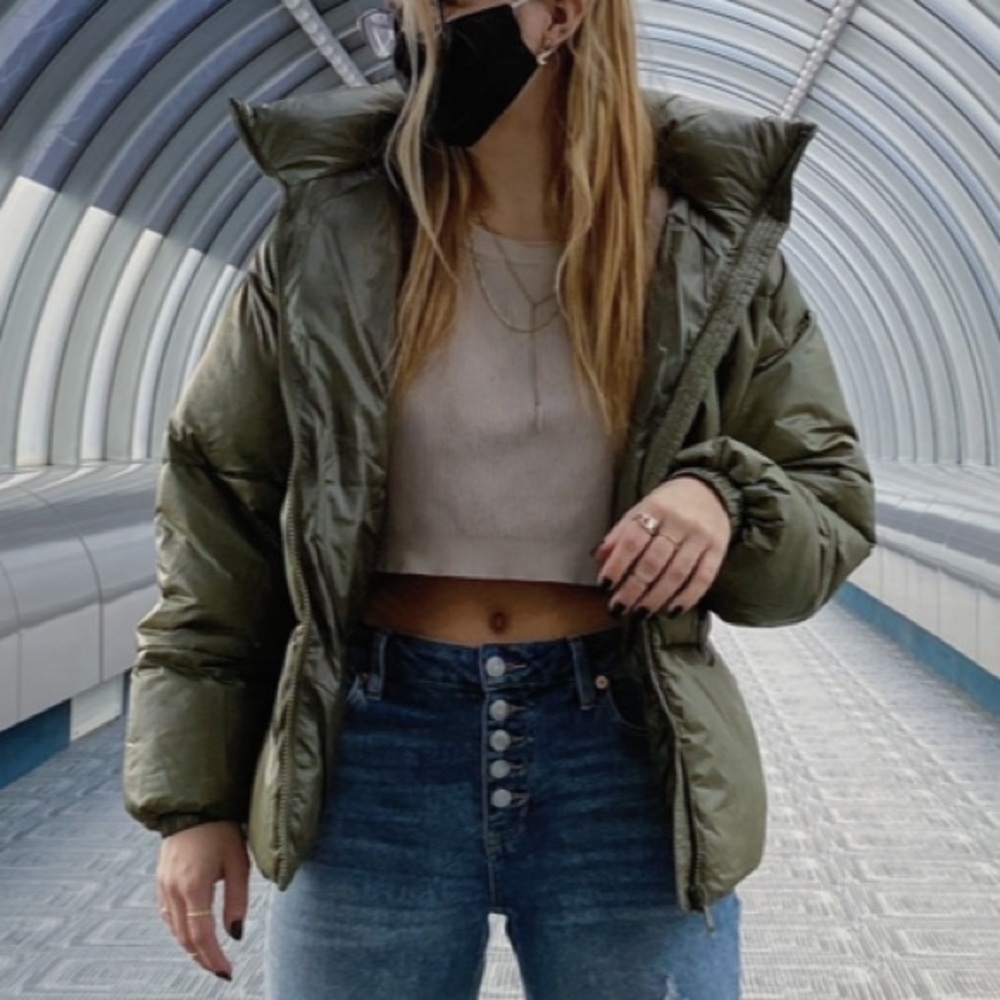 Army Green Puffer Jacket